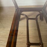 Rattan coffee table and smoked glass