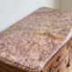 Louis XV style commode in marquetry and marble