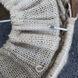 Scandinavian style jute and wood pendant light