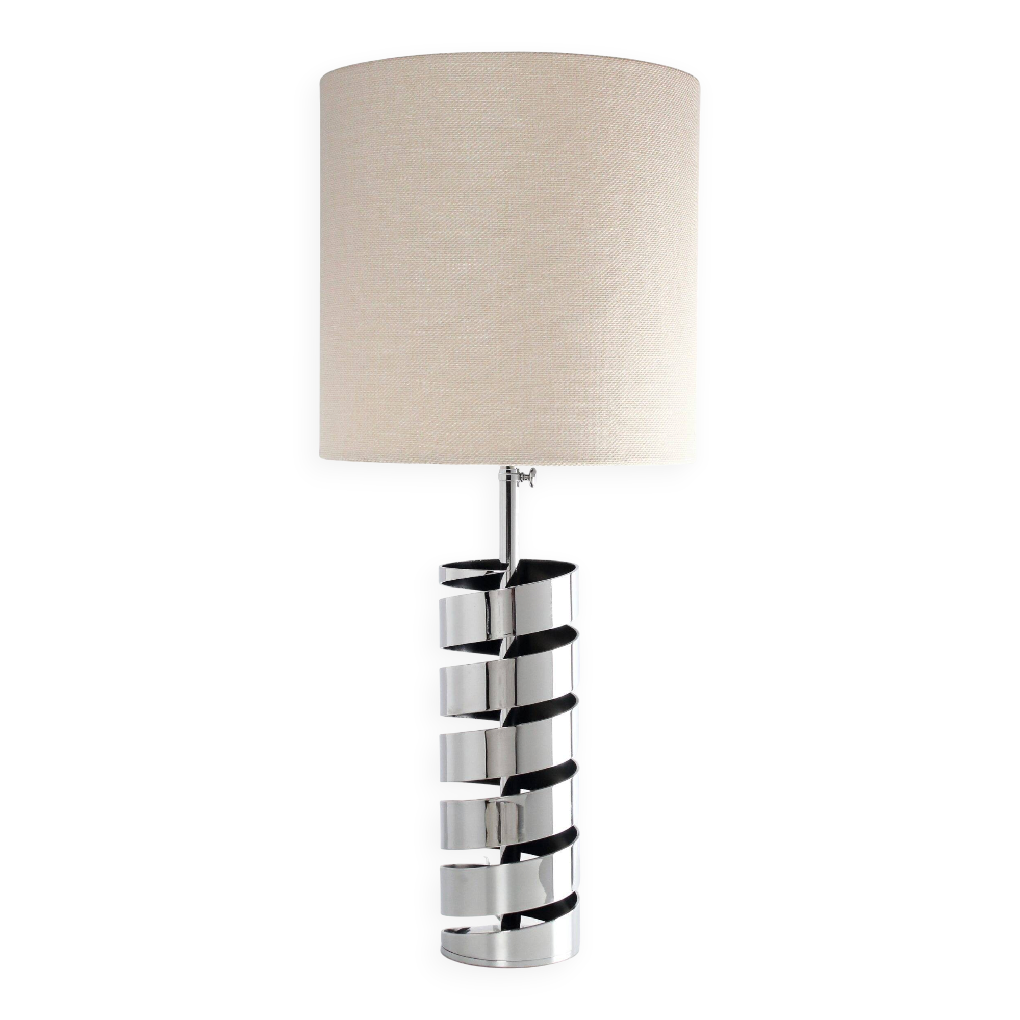 Jacques Charpentier, lampe en métal chromé