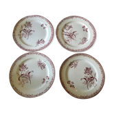 Four Sarreguemines dessert plates
