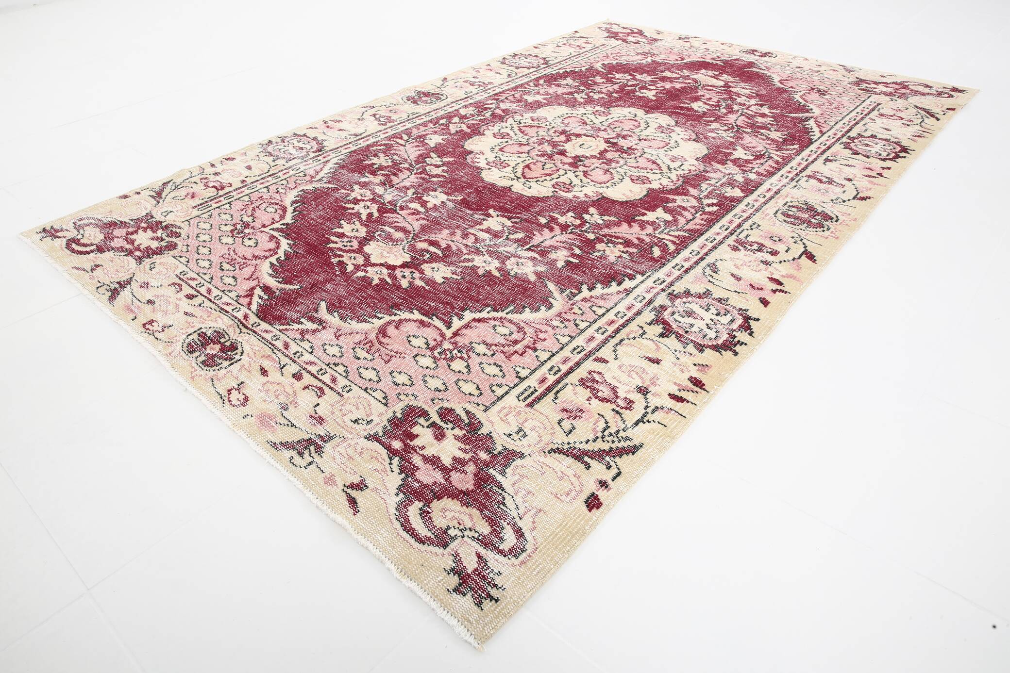 6x9 Rug For Classic Room Burgundy Vintage Persian Rug, 175x282Cm SK5137