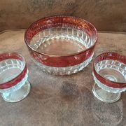Salad bowl set and its 2 crystal cups
