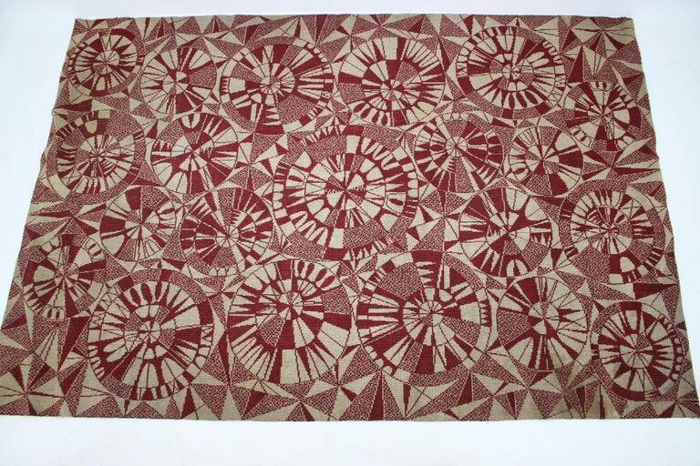 Rare design organic abstract geometric carpet/rug, 1960s