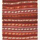 4x9 Red & Blue Turkish Kilim Rug, Living Room Rug, 133x272Cm Vintage Kilim