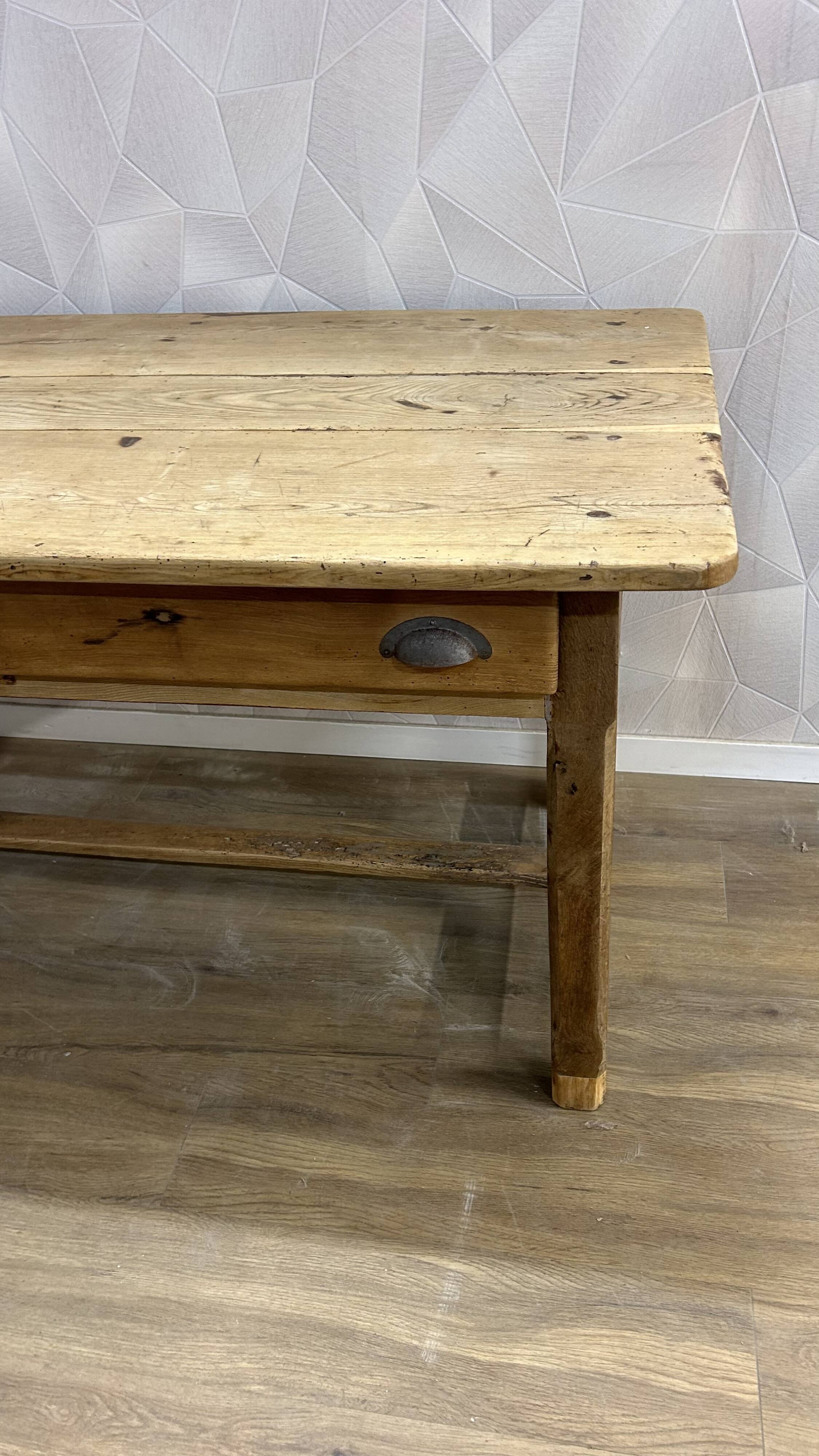 Genuine old farmhouse table stripped and varnished
