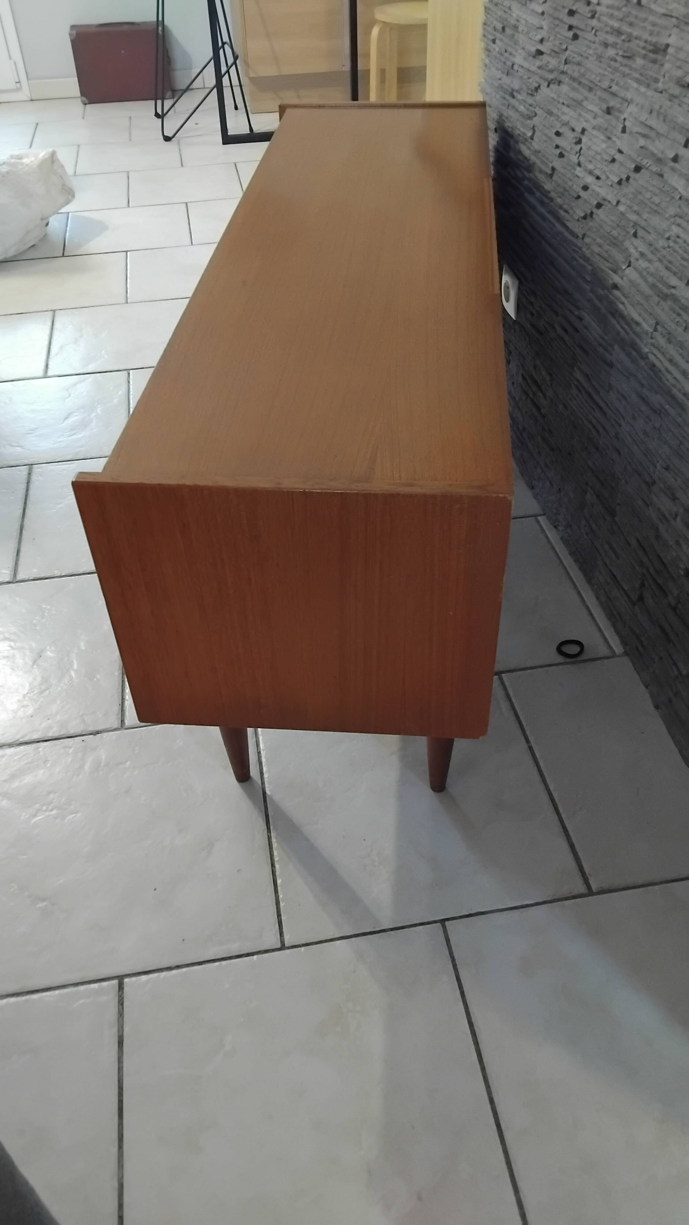 Small vintage Scandinavian teak sideboard