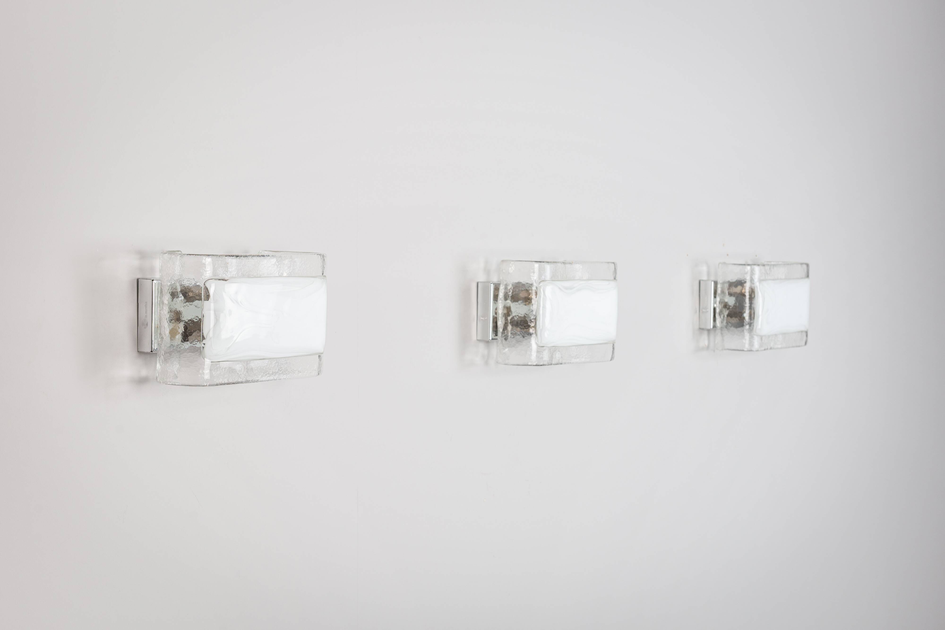 Set of three La Murrina wall lamps in Murano glass