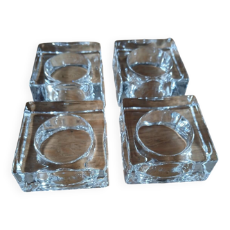 4 bougeoirs/ photophores en verre
