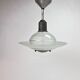 Art deco glass and steel ceiling lamp, 1920