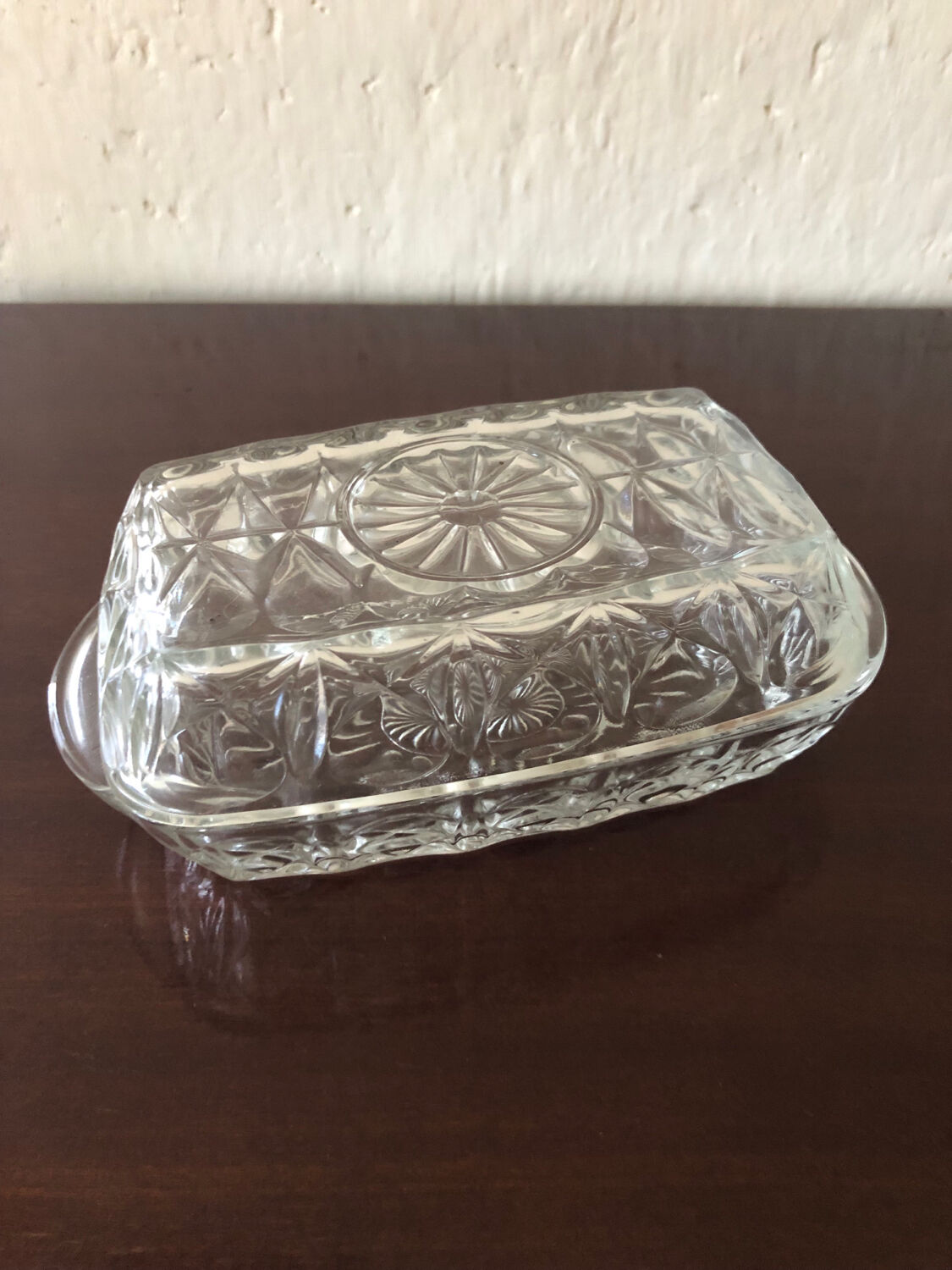 Glass butter dish