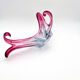Large organic Murano sommerso bowl - Aquamarine blue and pink