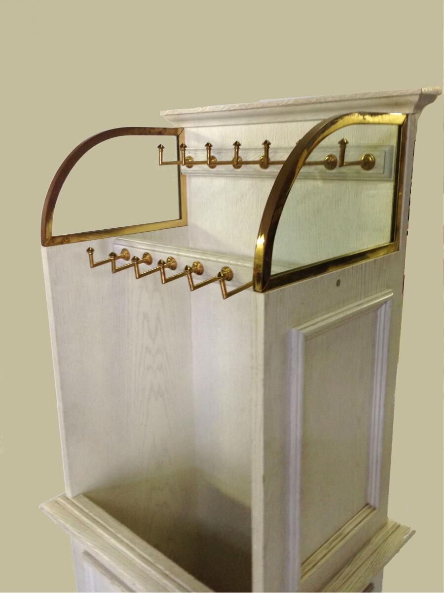 Vintage store display wood and brass