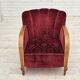 1960s, Danish armchair, cherry-red furniture velour.