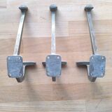 Set of 3 aluminum wall hooks 1960