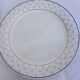 Set of 4 white and blue dinner plates.