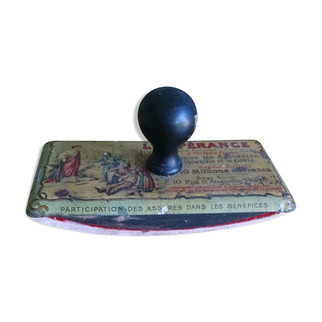 Tamponbuvard en tôle lithographiée Selency