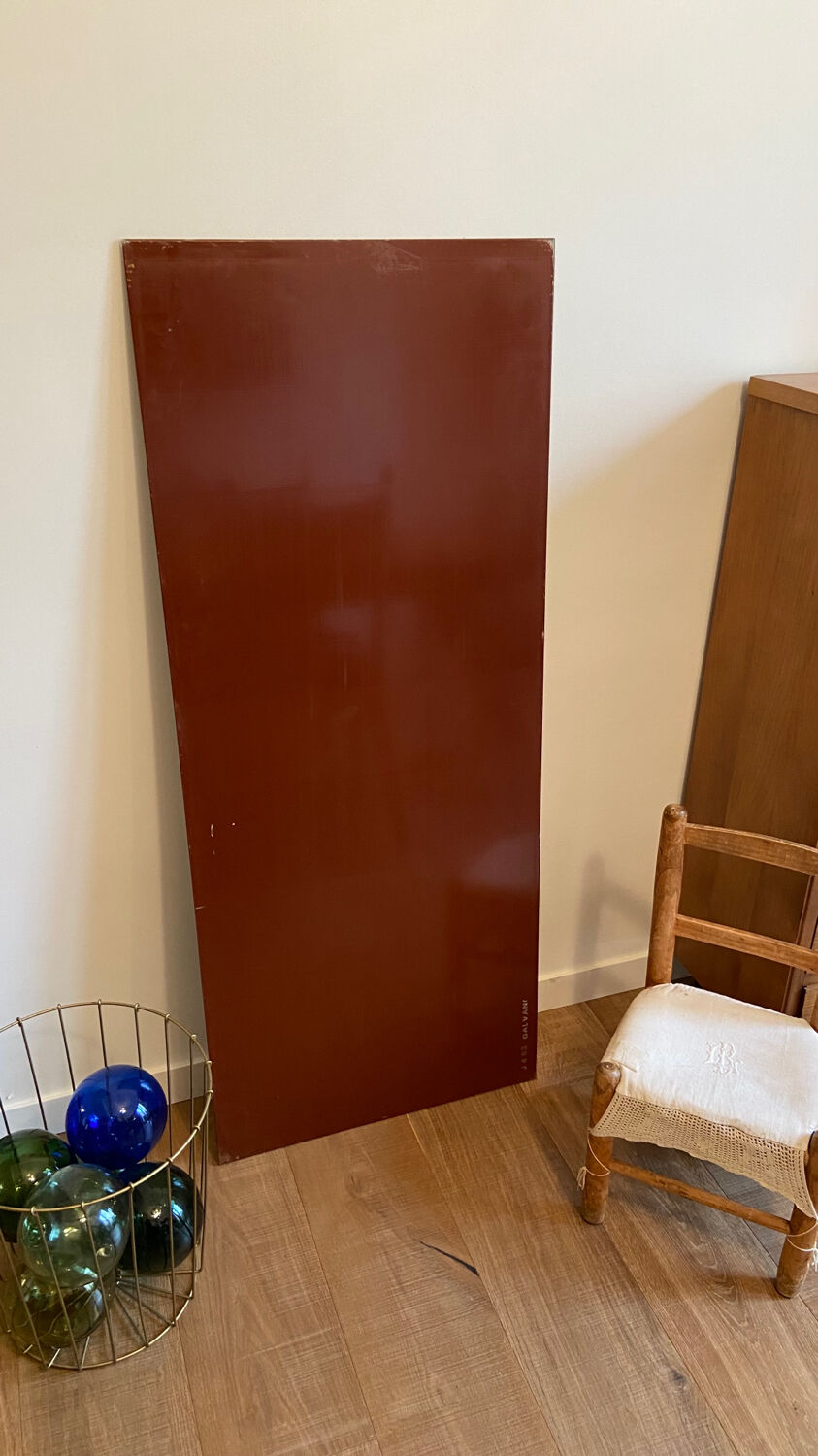 Beveled mirror in festoon 123x51 cm from the 60s