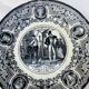 4 talking plates Old man XIXth