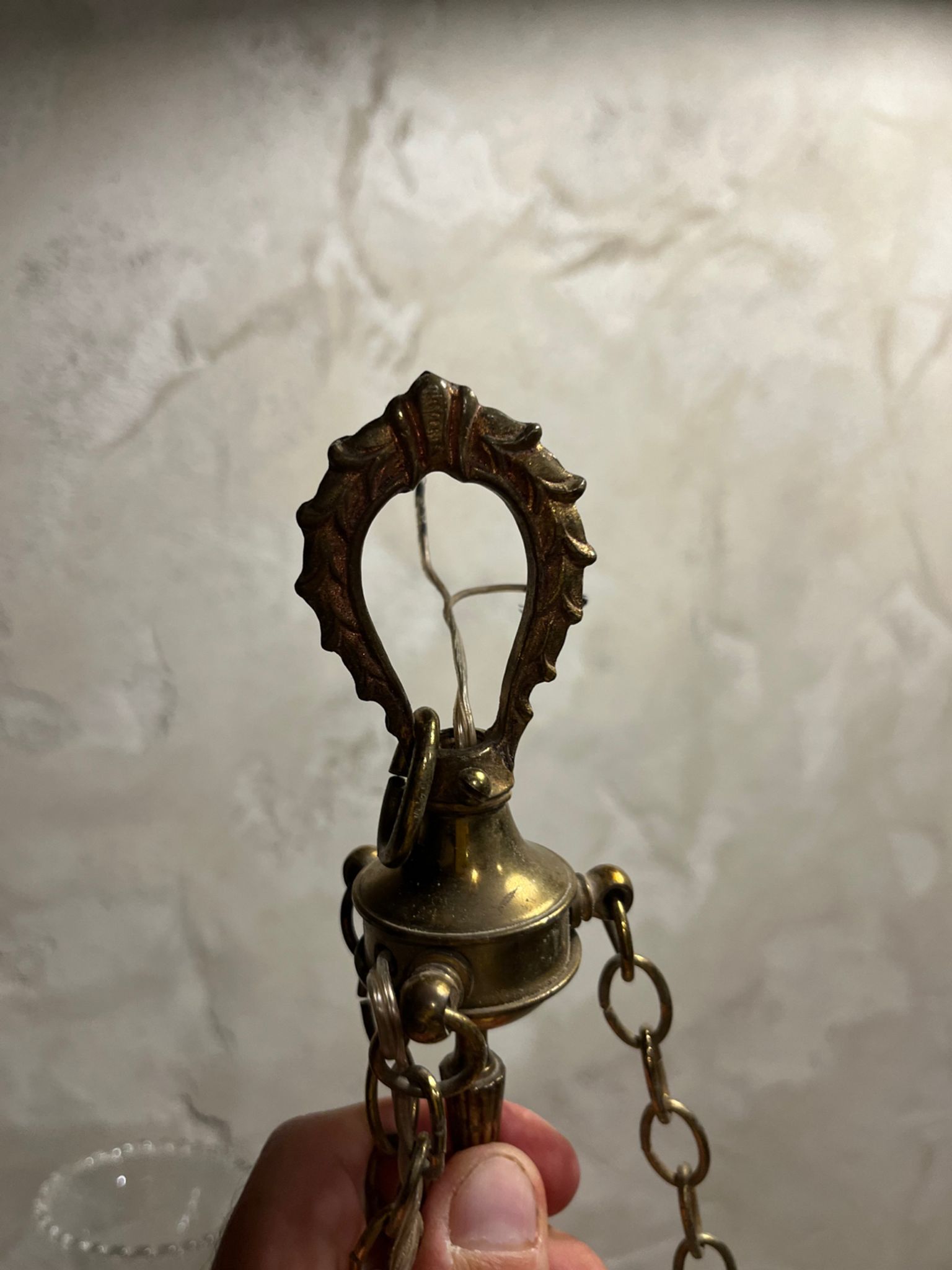 Chandelier with 3 arms in brass 1950/60