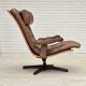 1960s, Scandinavian swivel armchair, brown furniture leather.