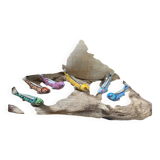 Set of 6 enameled stoneware fish knife rests