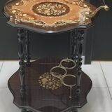 Marquetry trolley on wheels