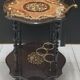 Marquetry trolley on wheels