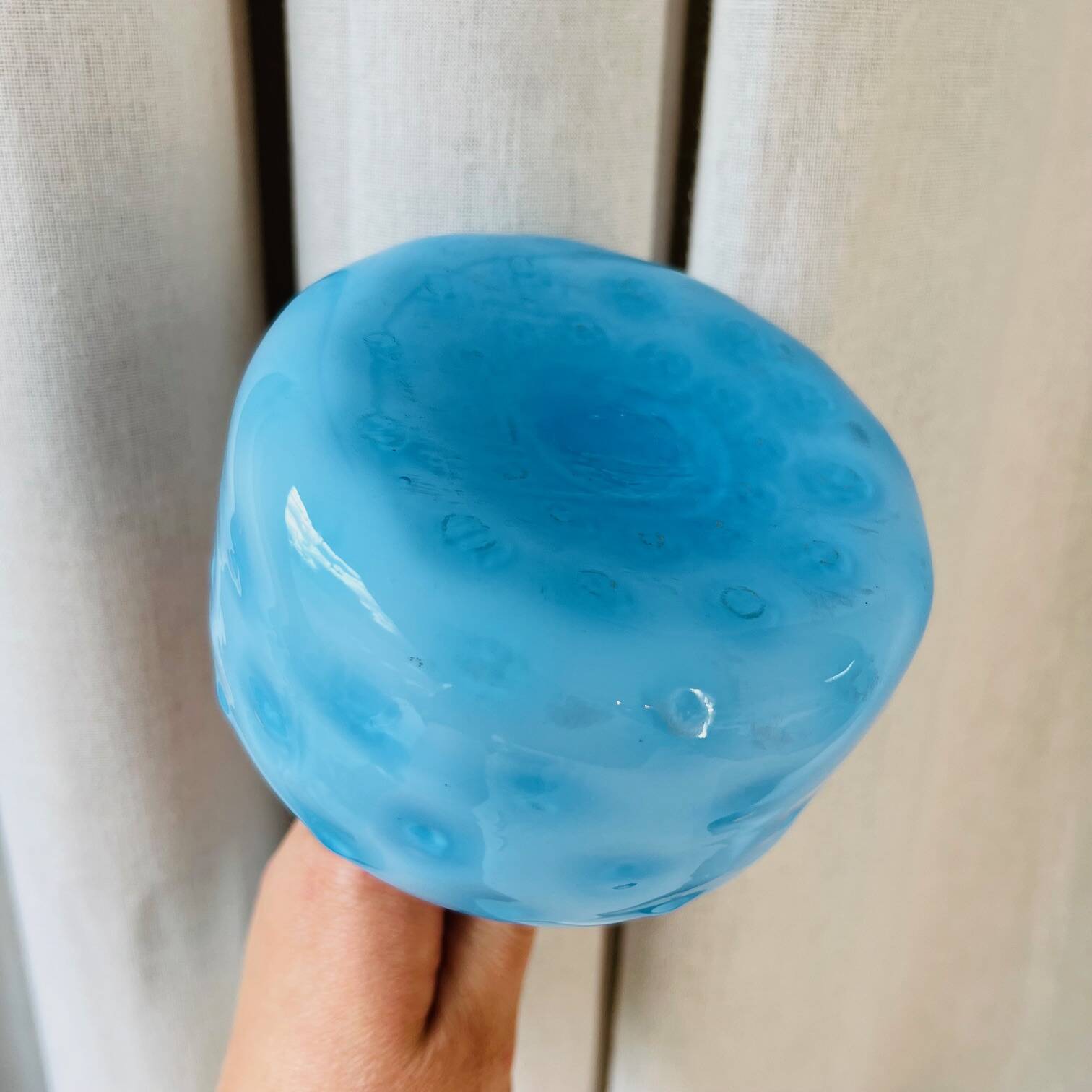 Blue opaline soliflore vase