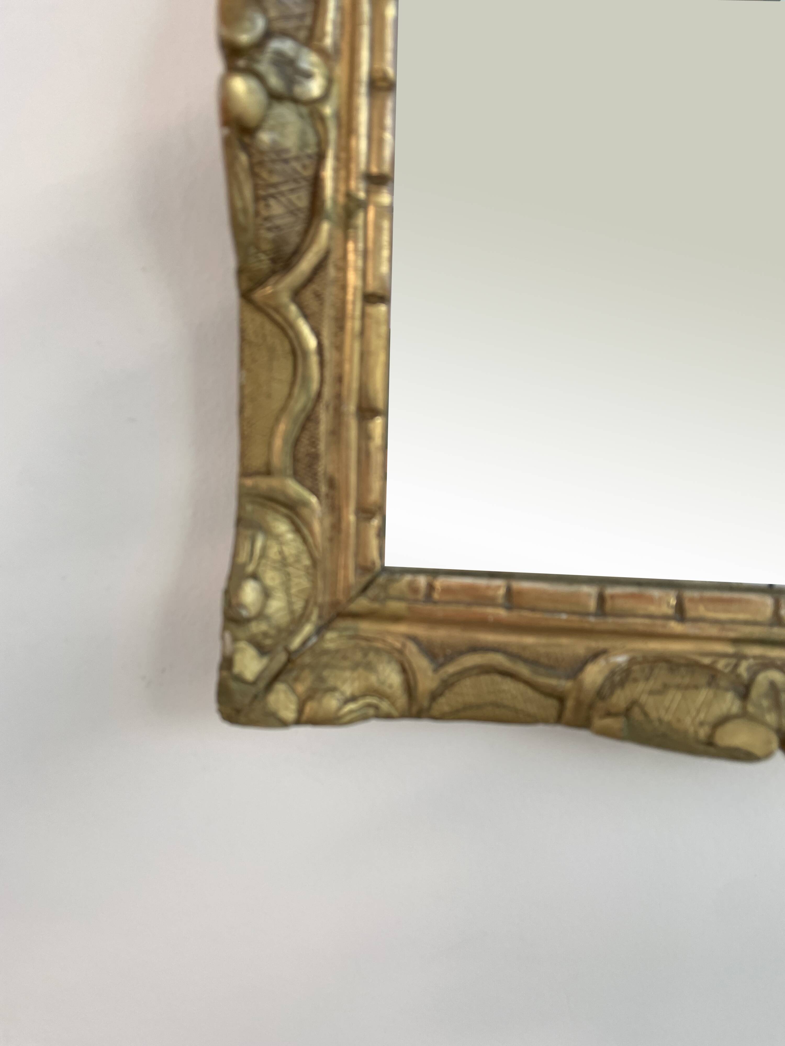 18th century mirror, Louis XVI period, gilded carved wood