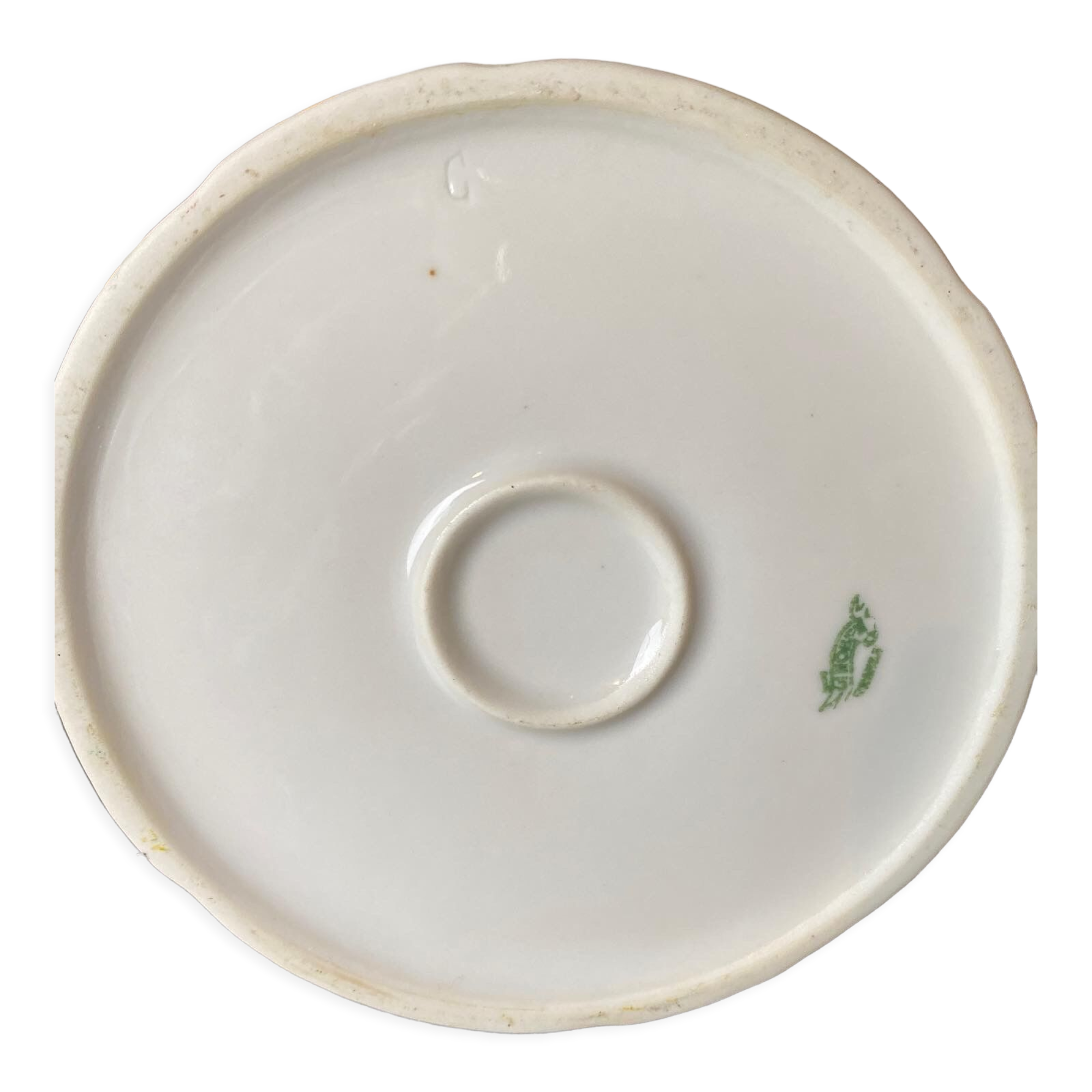 Teapot in porcelain of Limoges "forget-me-nots" old
