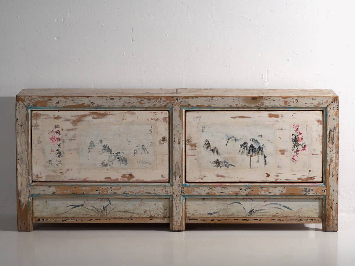 Antique white solid wood sideboard (circa 1920)
