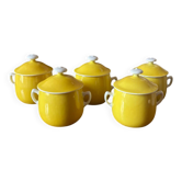5 petits pots à crème en porcelaine fine