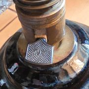 Large Vintage Lamp Base in Glazed Terracotta