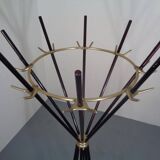 Italian copper and steel tubular coat rack, 1950s