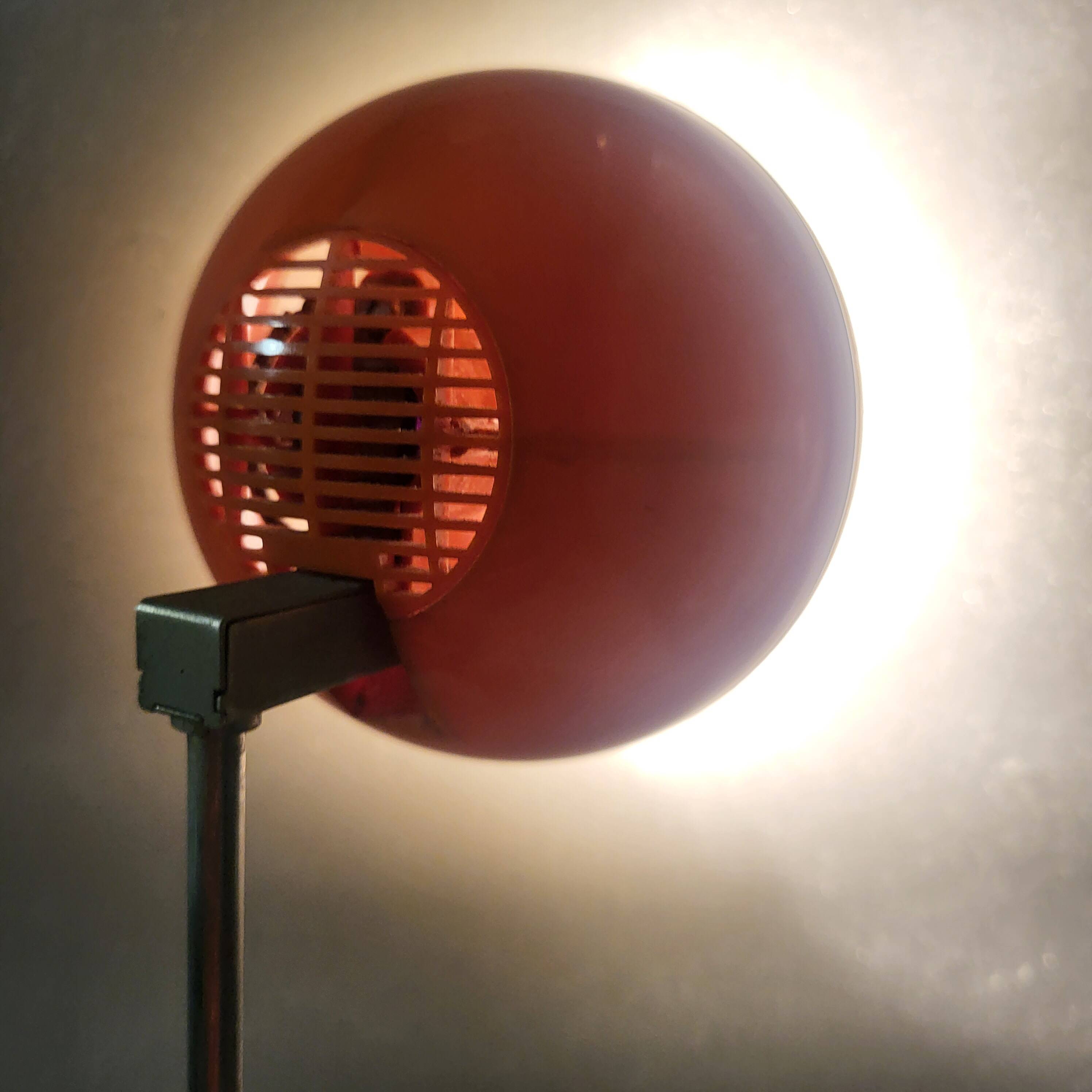 Orange eye ball lamp, space age, Eichoff, Germany, 1960-70