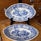 Set of 2 Villeroy and Boch Burgenland blue serving dishes.