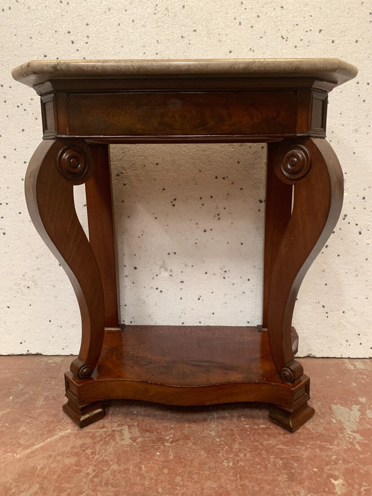 Louis Philippe console in mahogany and veneer XIX century