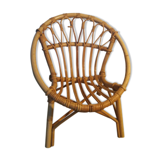 Fauteuil coquille en rotin enfant