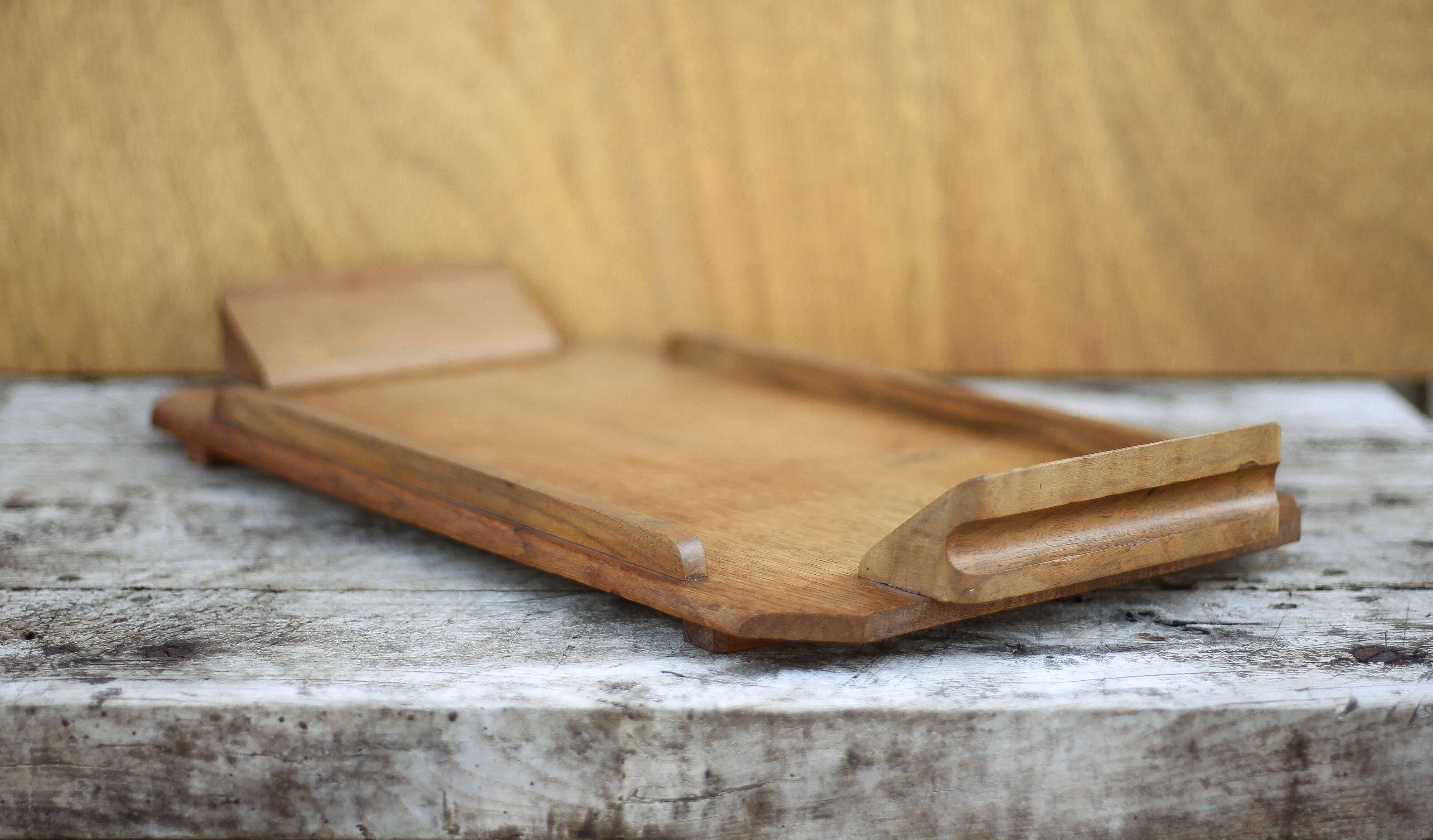Vintage art deco wooden tray, centerpiece, serving tray