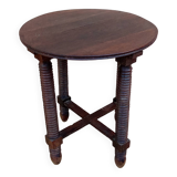 Old small round side table in Dudouyt style