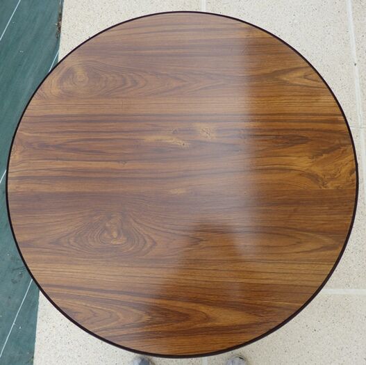 VINTAGE round coffee table in metal and wood