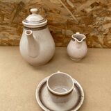 Old tea coffee service sarreguemines ceramic beige vintage