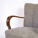 Set Of Two Armchairs In Floral Fabric & Dark Polished Wood, Danish Design From 1960s