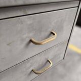 Vintage industrial steel desk/office with mint green top