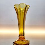 Val Saint Lambert Art deco vaas, serie Luxval model Américain S, amber