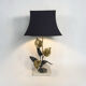 Lampe florale bronze 1970