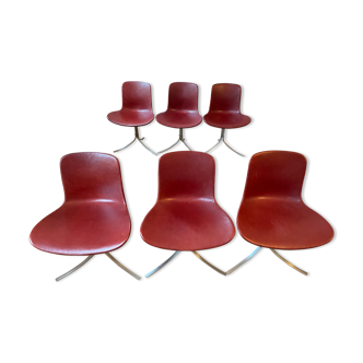 6 Chairs Model PK-9 by Poul Kjaerholm for Fritz Hansen