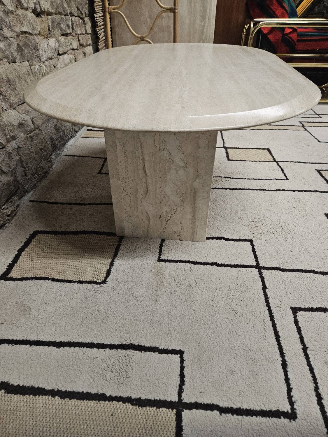 Vintage travertine table 1980"
