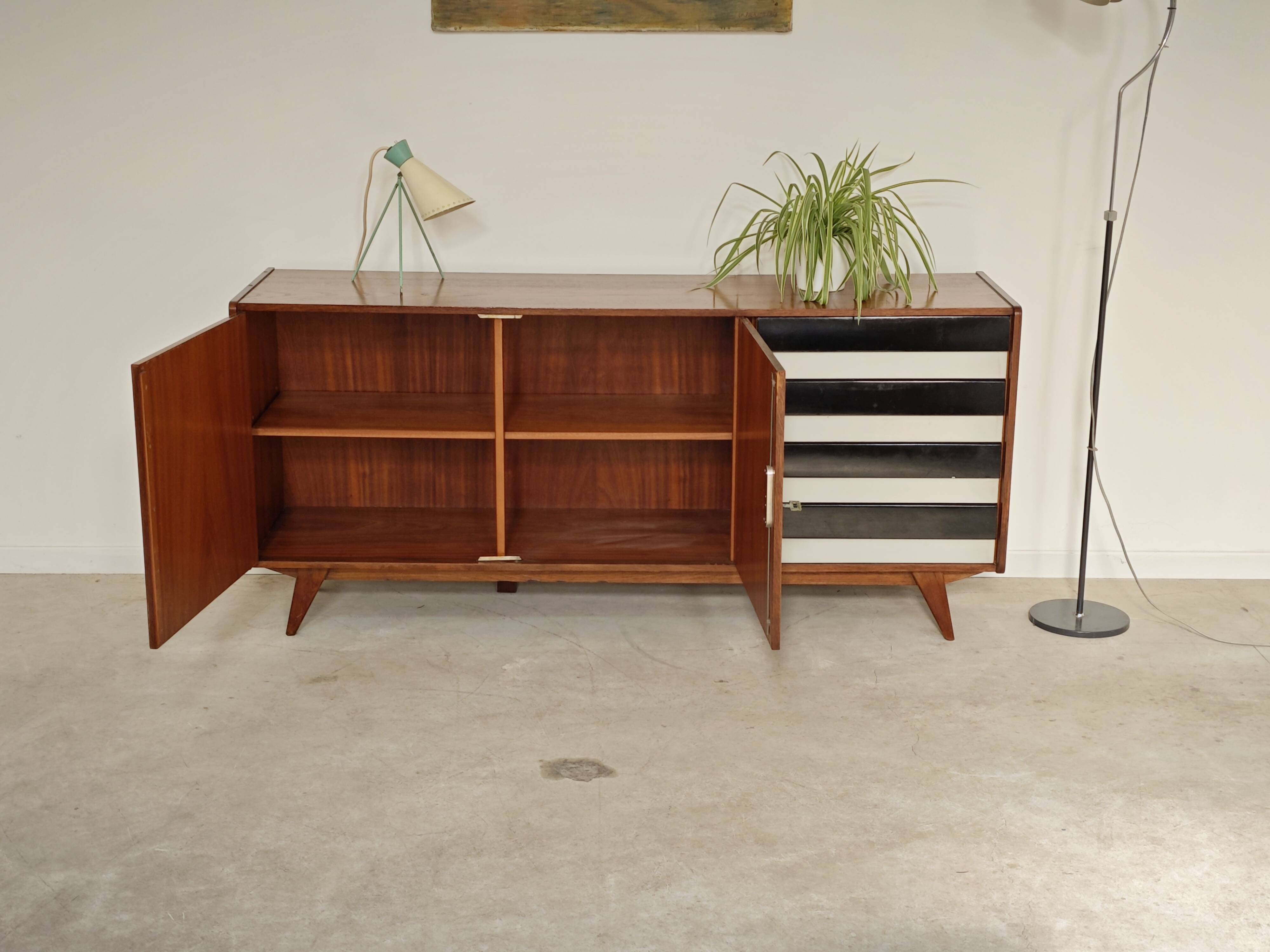 Black and white U 460 sideboard by Jiri Jiroutek for Interier Praha 1960